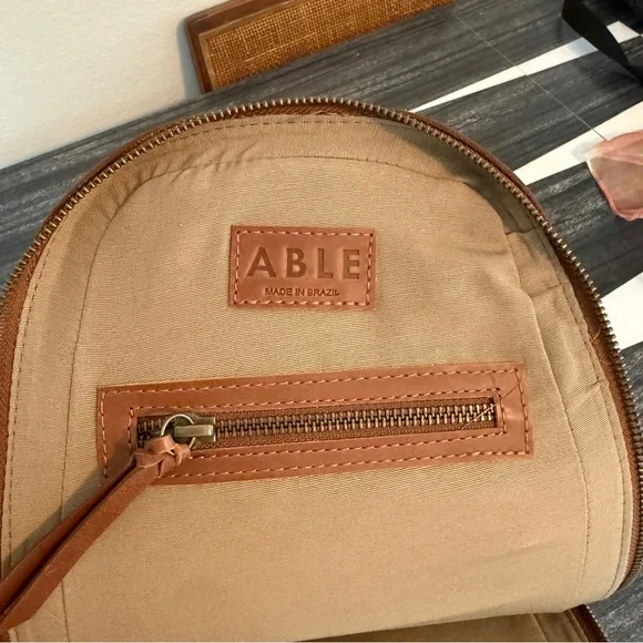 ABLE ROSA SLING Whiskey Brown Genuine Leather Sling Bag Women’s Men’s crossbody - Picture 6 of 13